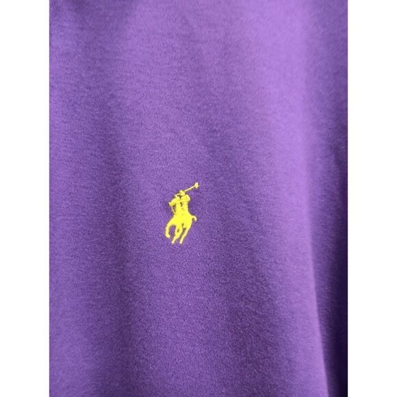 Polo By Ralph Lauren Mens Polo Shirt Large Purple Embroidered Logo Short Sleeve - Picture 3 of 8